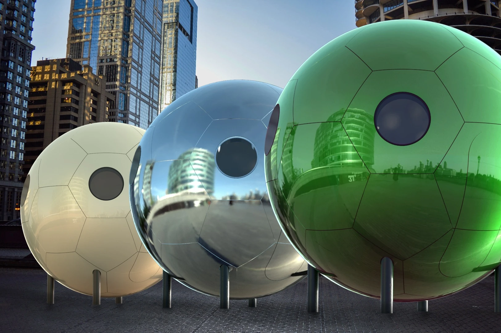 The Conker can run on or off-the-grid with a solar panel array, water tanks, and a composting toilet