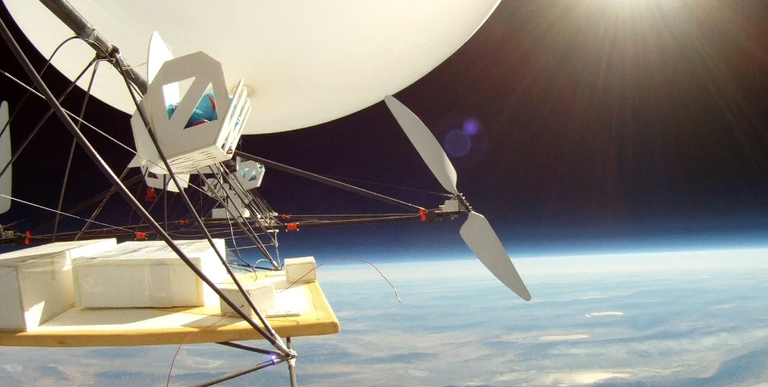 A view from JP Aerospace's Tandem airship, at its record-breaking altitude of 95,085 feet (28,982 meters)