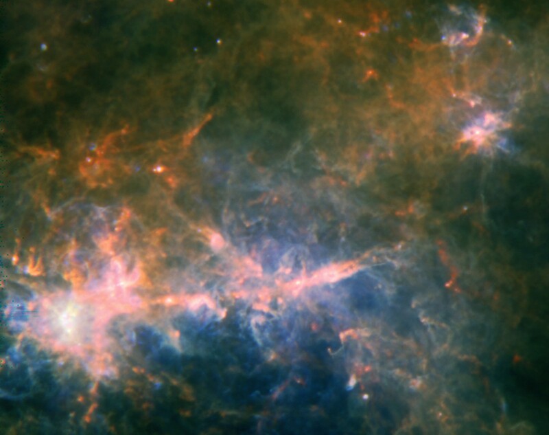 Herschel Space Observatory image of filamentary structure G49