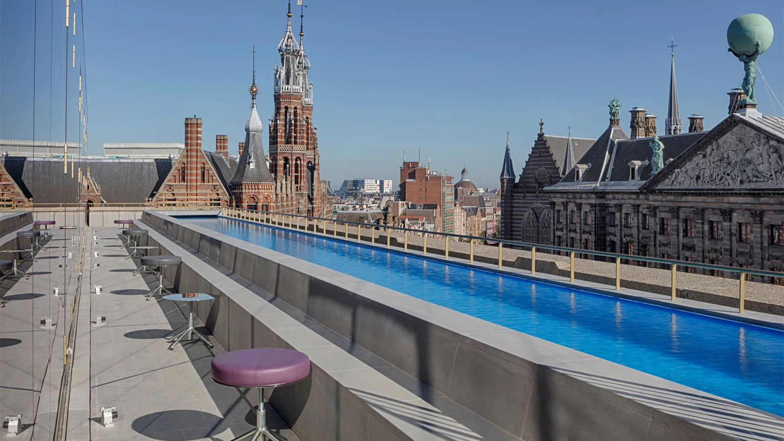 W Amsterdam has a 22-m rooftop (72-ft) pool