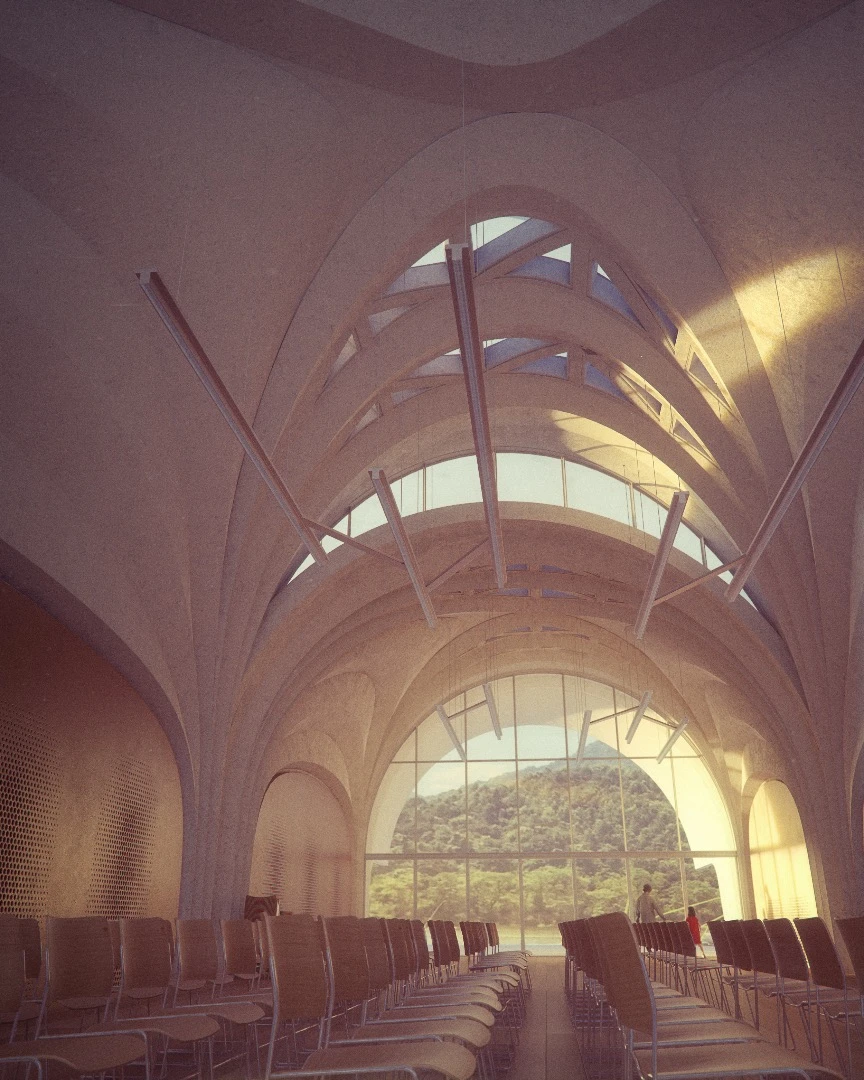 Lushan Primary School's vaulted classrooms will be orientated to maximize natural light and frame views of the surrounding landscape