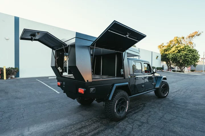 Buyers can leave the "Box" canopy simple and empty or commission Goose Gear to fill it out with modular furniture