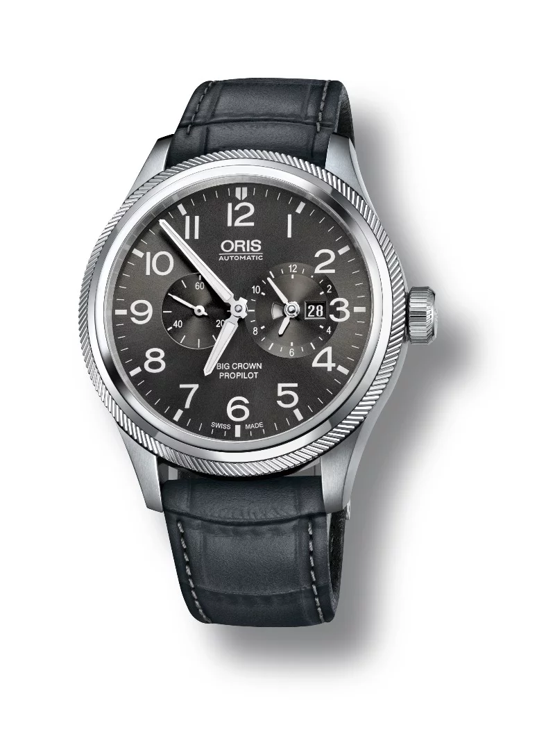 The Oris Big Crown ProPilot with black leather band