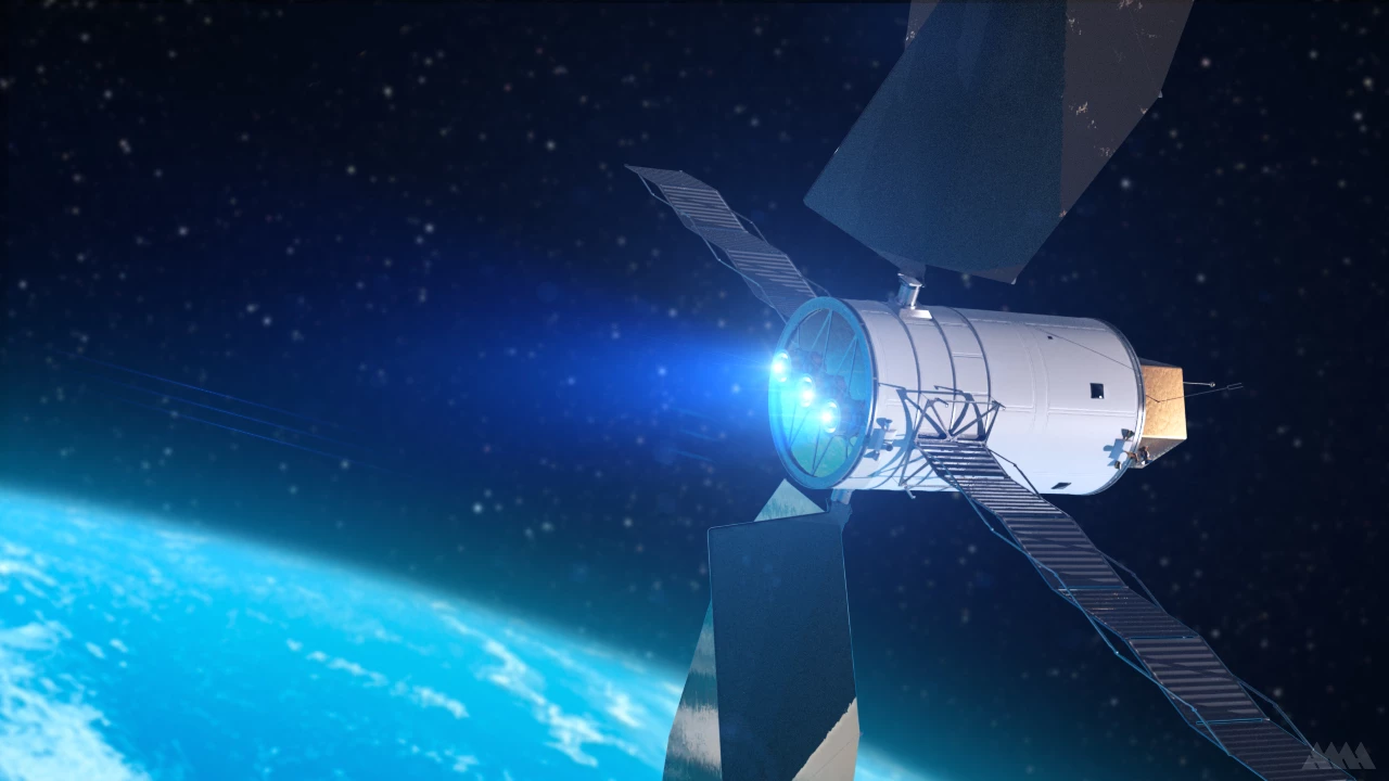 Artist impression of a Solar Electric Propulsion (SEP) system in action