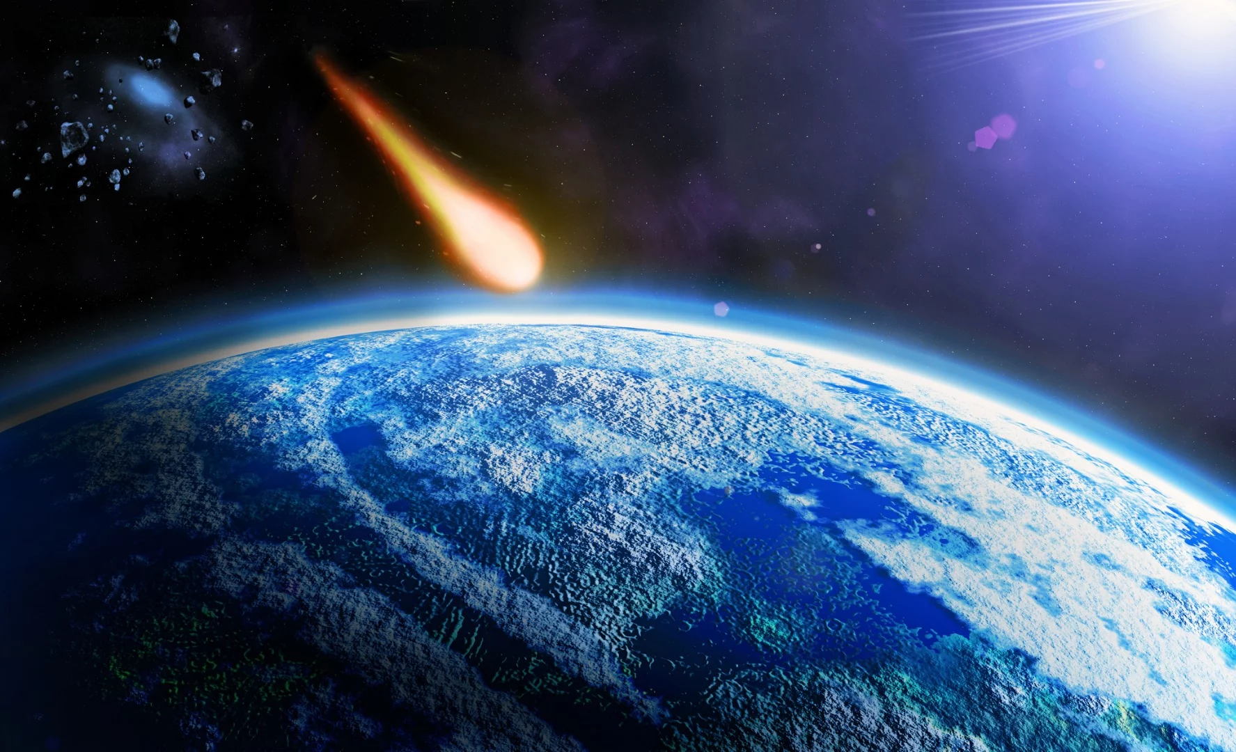 Artist's impression of a large asteroid colliding with Earth