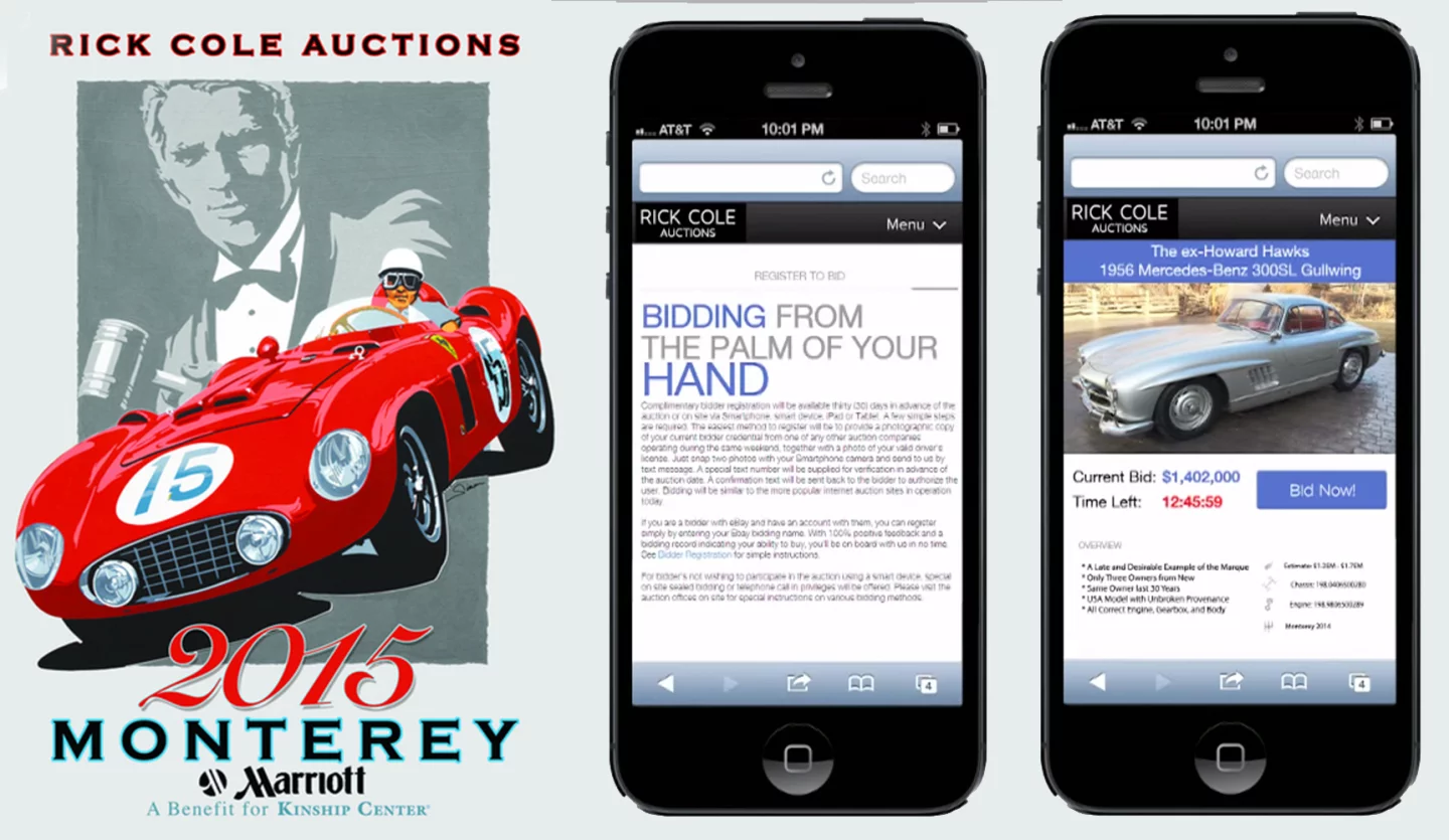 Rick Cole's new smartphone-based auction system could have a significant effect on the future of classic car auctions in Monterey