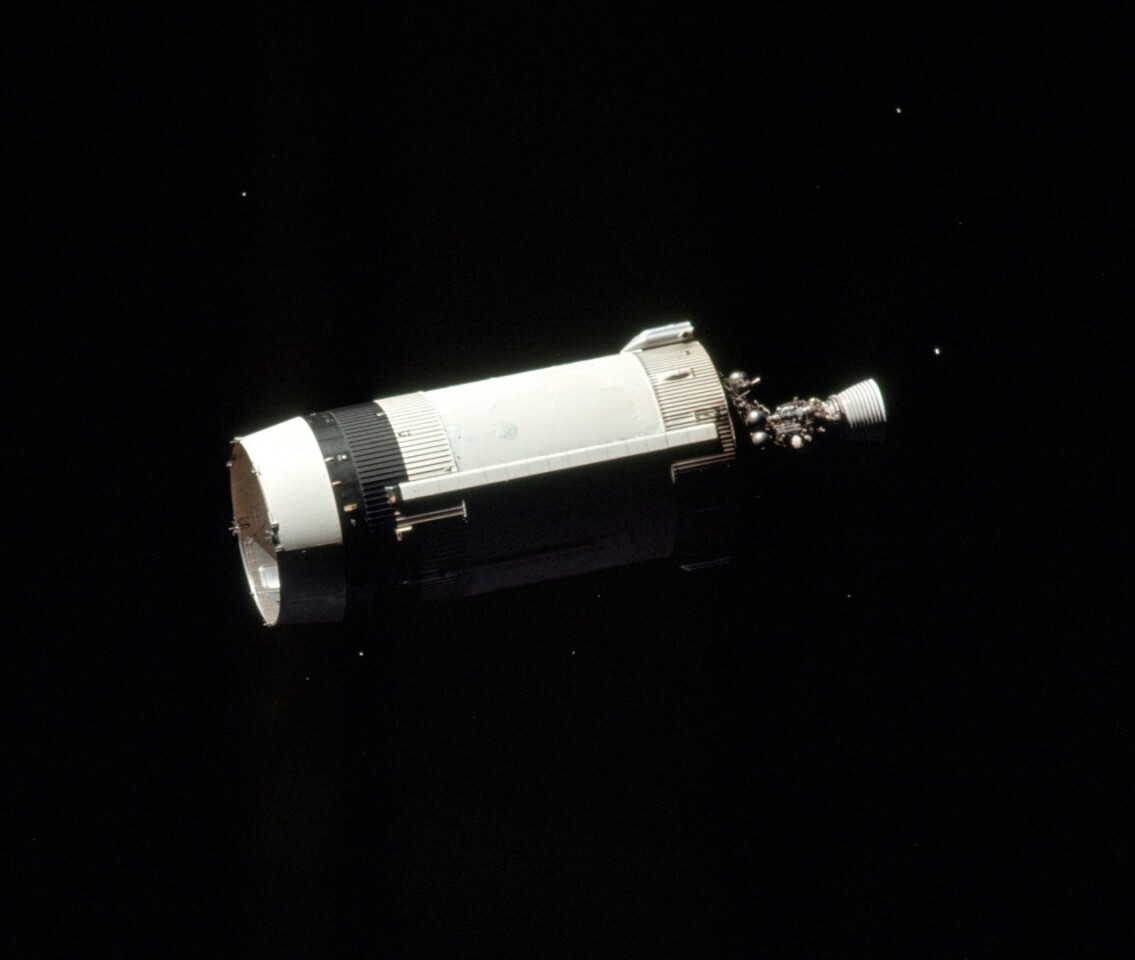 Spent S-IVB booster as seen from Apollo 17