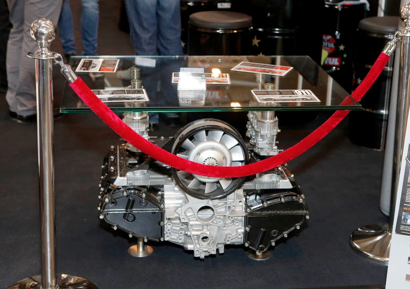 A Porsche-themed coffee table - probably 180 kW in its heyday