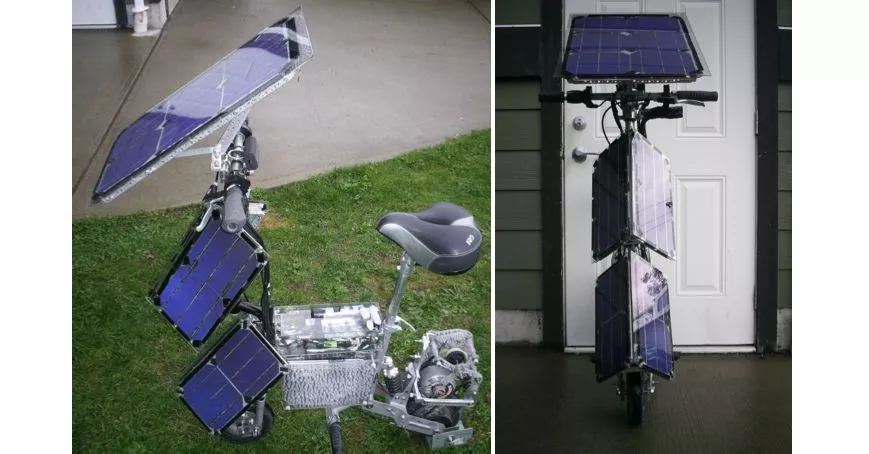 The homebuilt KPV solar-electric scooter (All photos courtesy Terry Hope)