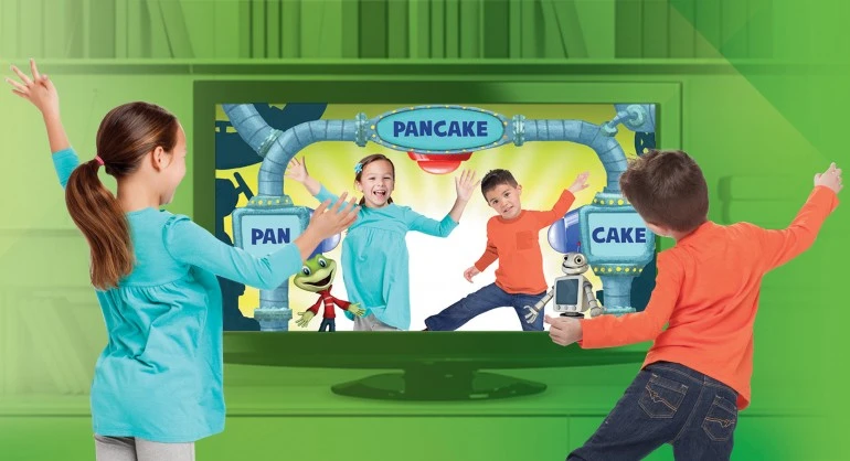 LeapTV has been described as a kid-centric cross between the Nintendo Wii and the Xbox Kinnect