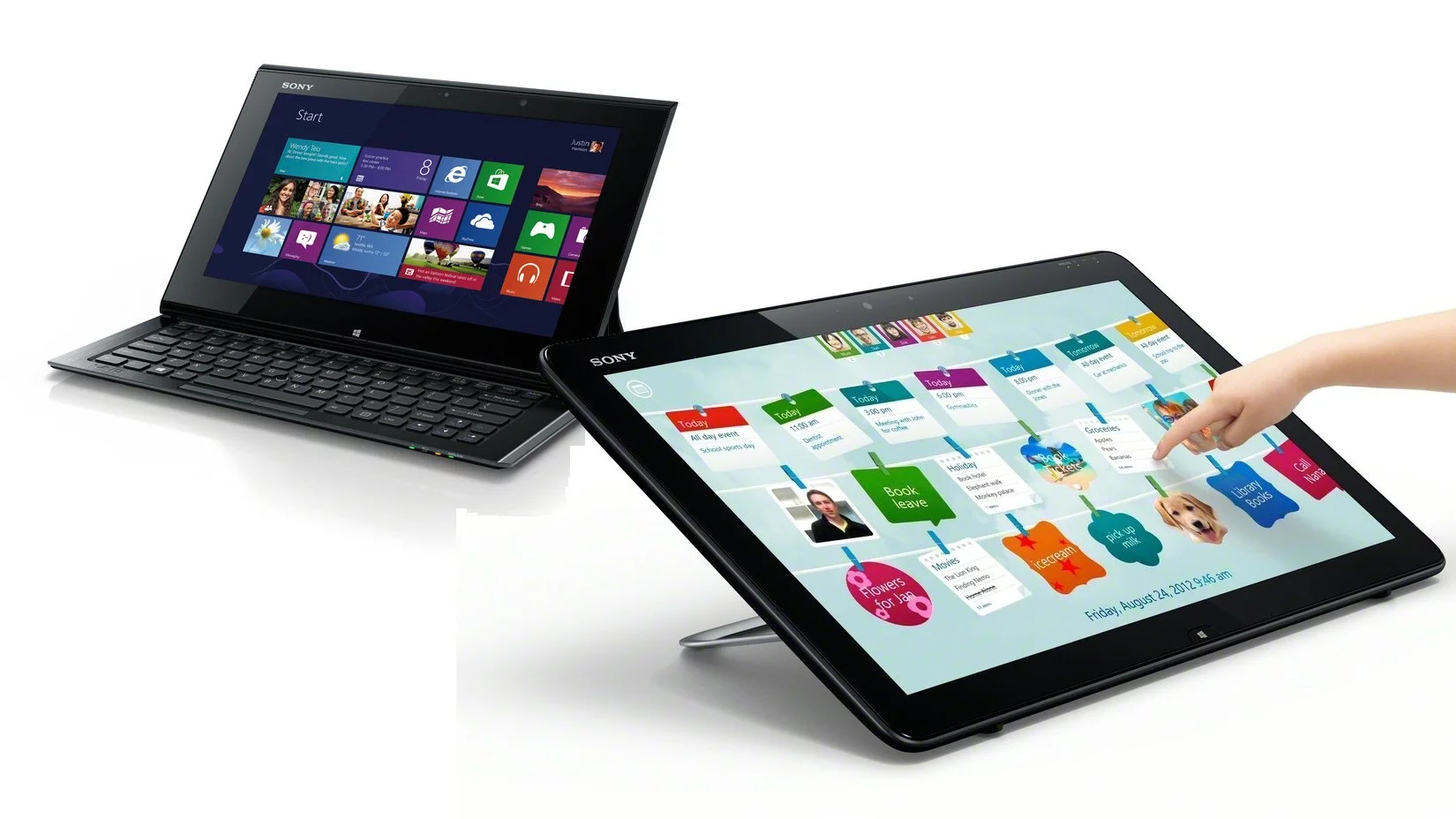 Sony has unveiled the VAIO models Touchworld collection, five new Windows 8 devices including a 20-inch tabletop family PC, and a hybrid slider Ultrabook/tablet