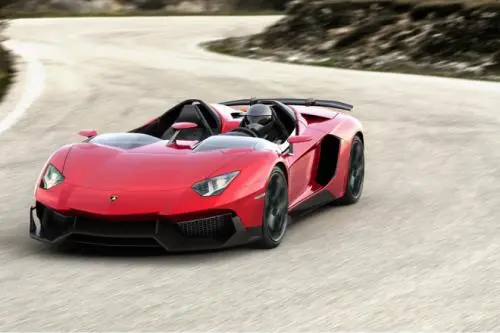 The Aventador J has several unique styling cues, including the tiny windscreens and hood-mounted rear-view mirror
