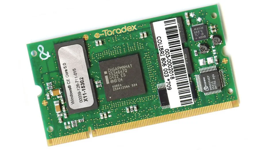 Toradex is getting ready to release a SODIMM-sized, 1GHz dual-core computer module that offers full high definition video support, 256MB of onboard memory and a gigabyte of flash storage