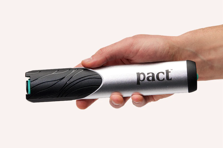 The Pact Lite kit is a trowel with integrated wipe and mycelium tab storage for fast, light backcountry pooping