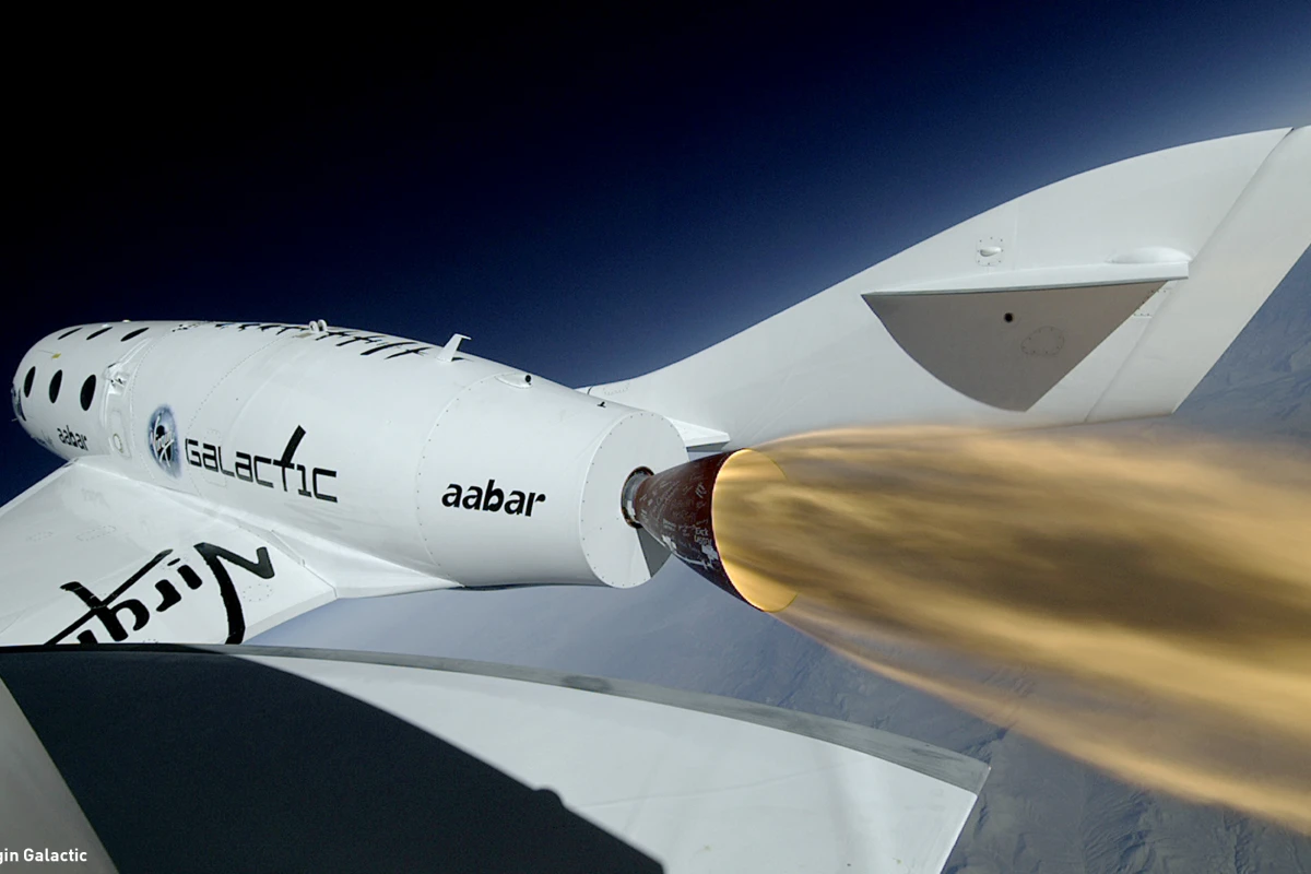 Virgin Galactic's SpaceShipTwo, shown here on a test flight, will be fueled by a thermoset plastic similar to nylon