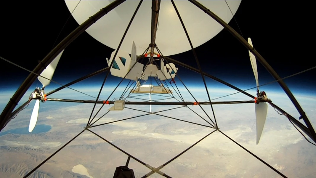 A view from JP Aerospace's Tandem airship, at its record-breaking altitude of 95,085 feet (28,982 meters)