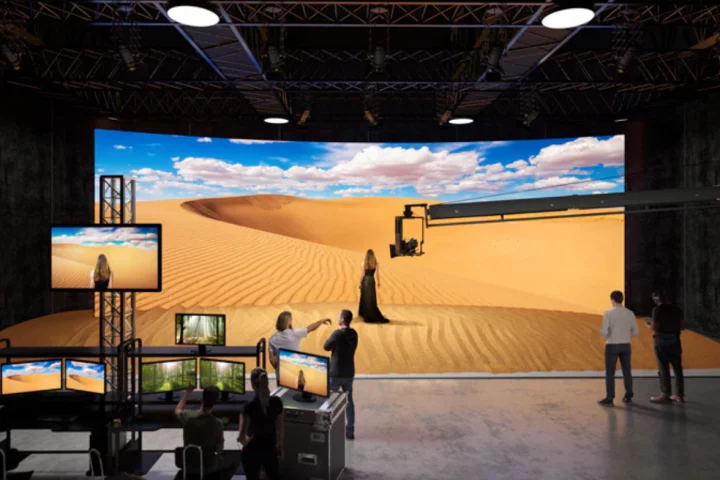 Sony's Crystal LED modules can be combined to make a curved display for virtual sets and production backdrops