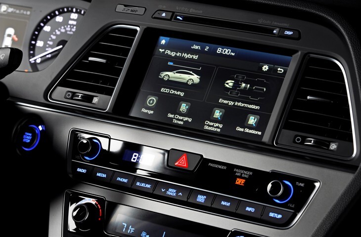 The Sonata PHEV features a rather cool "Blue Link" smartphone app