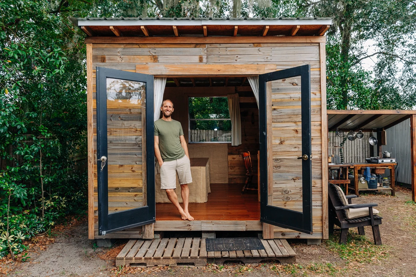 The tiny house is located in Orlando, Florida