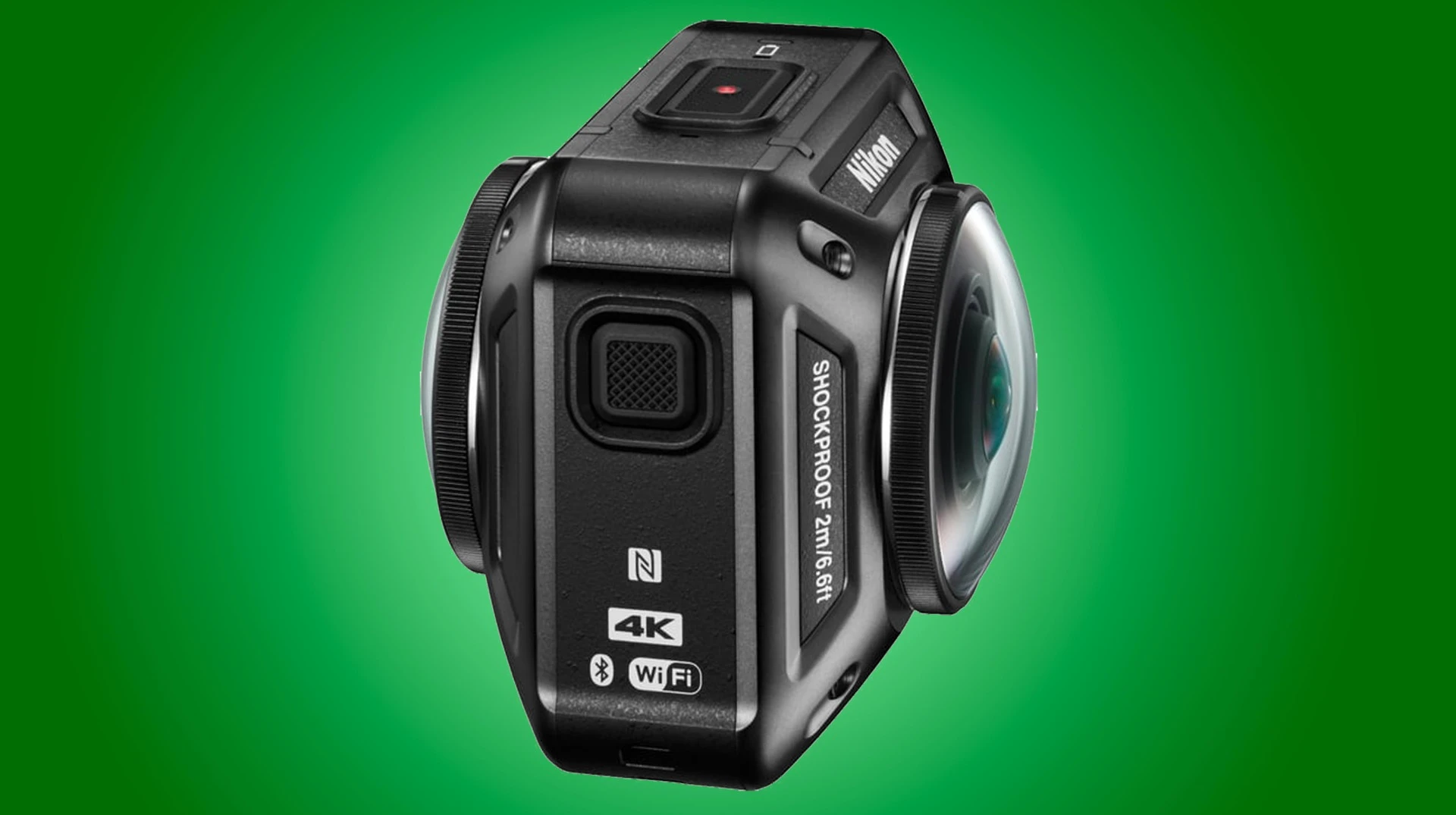Two lenses on the Nikon KeyMission 360 allow it to shoot 360-degree videos