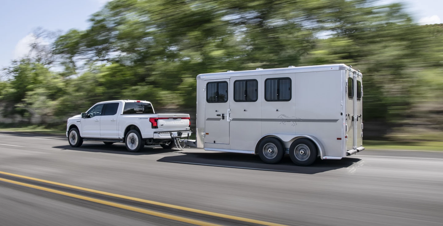 Towing in the Ford F-150 Lightning means losing about two thirds of the truck's range