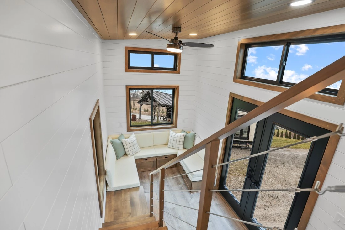 The Coastal Modern's interior looks light-filled thanks to its generous glazing