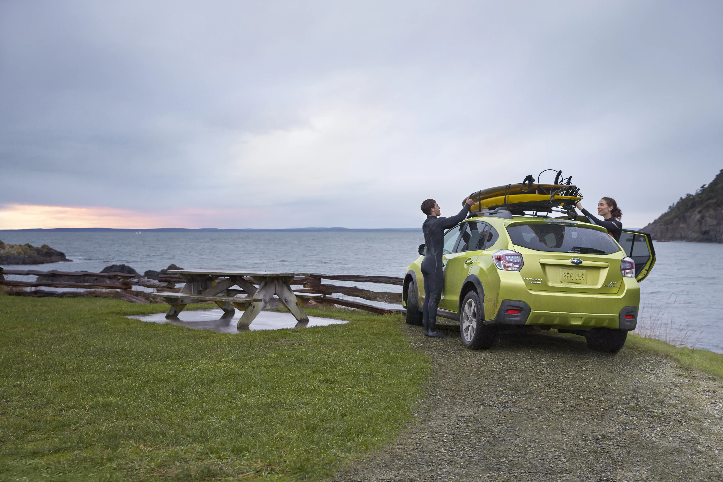 The all-wheel-drive XV hybrid offers capability similar to the gas version