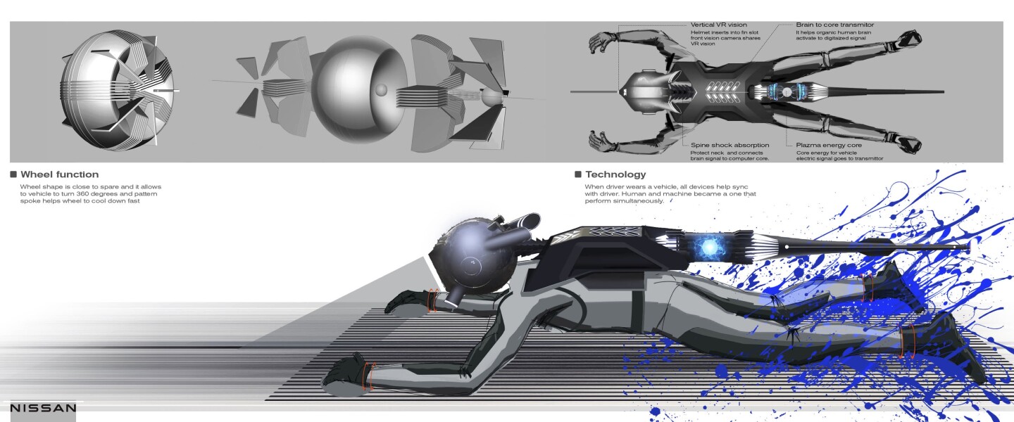 The helmet and backpack provide a neural interface through to the energy core