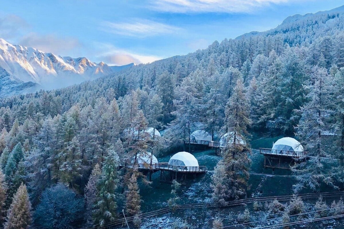 The geodesic eco-lodges are a good fit for alpine resorts or glamping sites