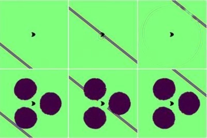 With active cloaking, three devices placed around an object neutralize and later rebuild the waves directed at it