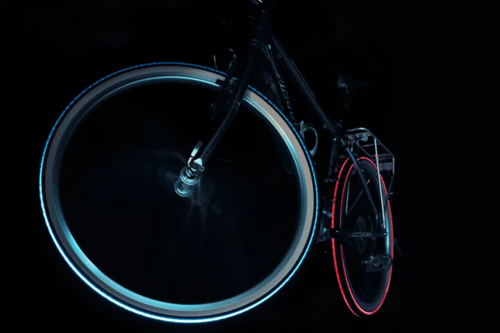 The Cyglo bike tire embedded with LED lights