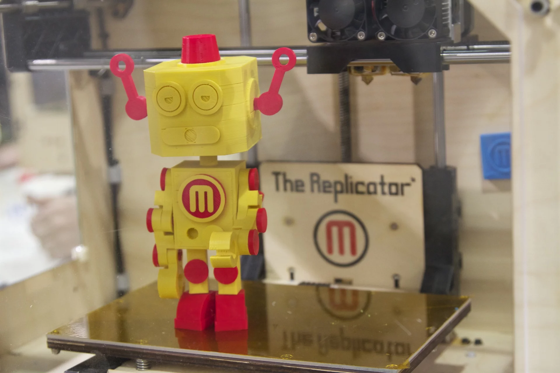 A MakerBot, created by the Replicator 3D printer