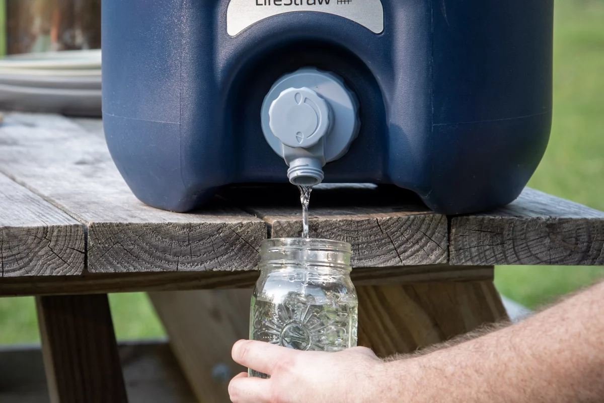 The triple-filtration system pulls out visible grit and clouding as well as microscopic organisms, delivering water that's both clear and potable