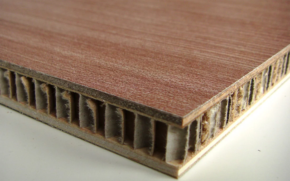 The interior fixtures are made of paper-based honeycomb boards