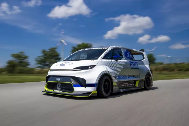 With 1,973 hp of all-wheel-drive power, the Electric Supervan torches the 0-62 mph in under 2 seconds