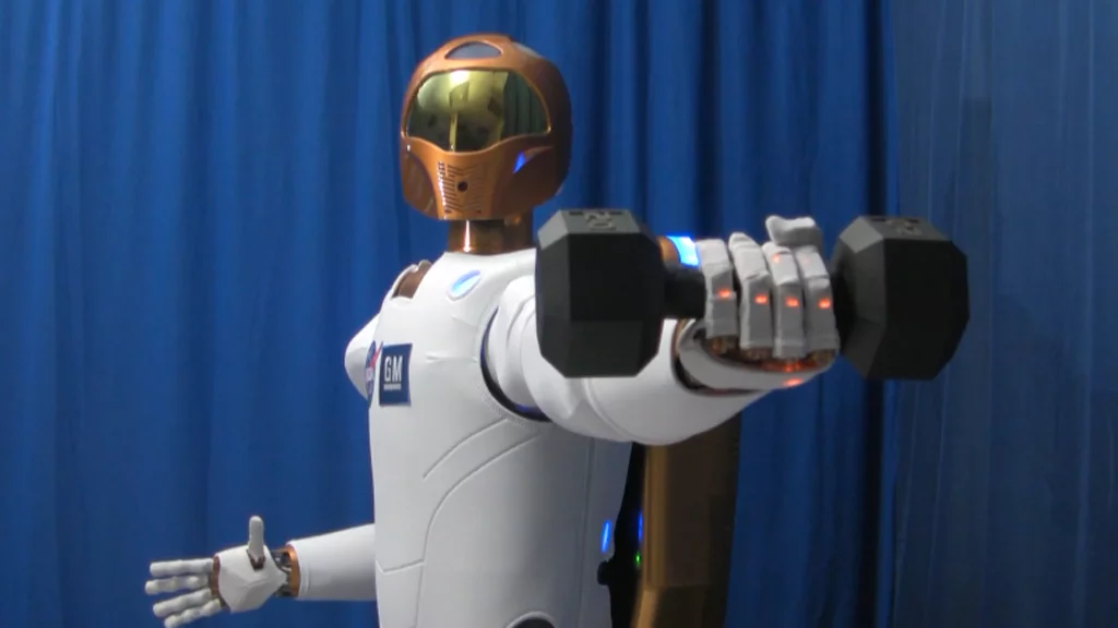 Robonaut 2 can lift a 20 pound weight at arms length