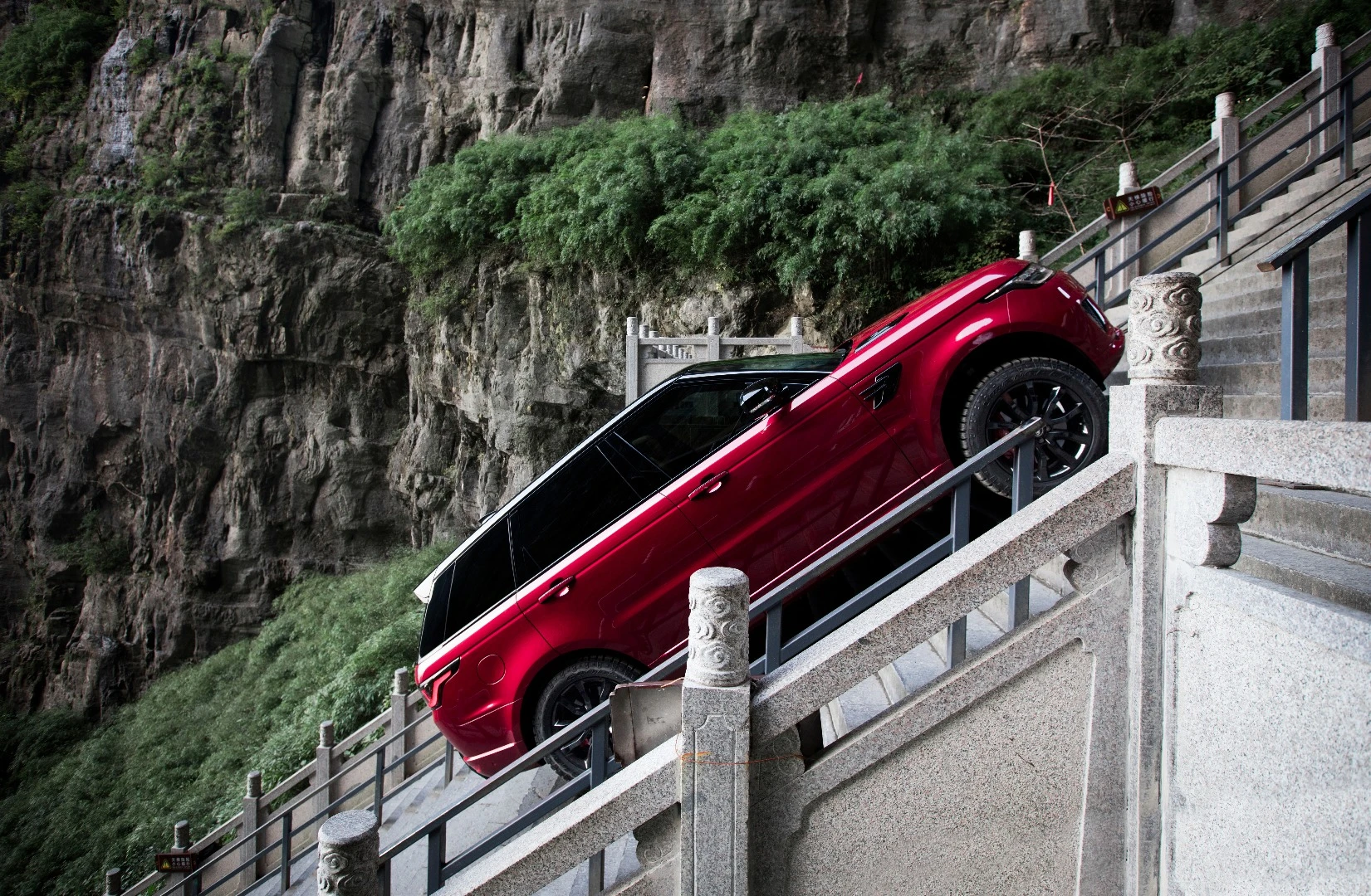 Driving up the staircase