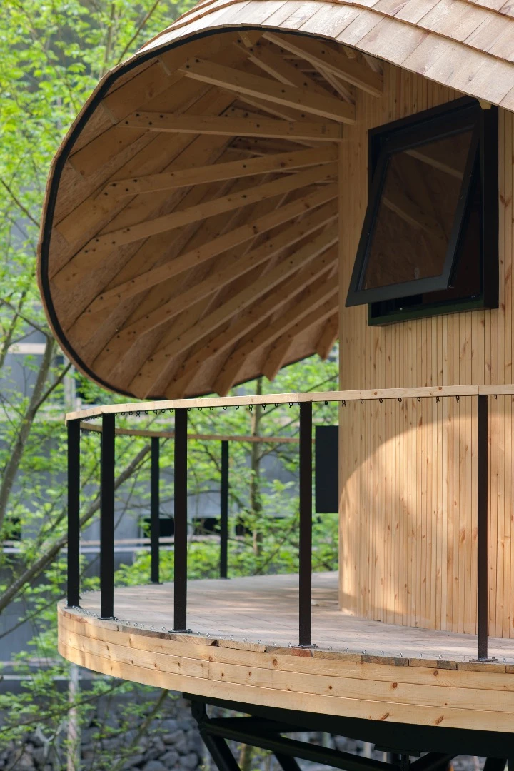 The Treewow Villa O is raised on steel structural supports