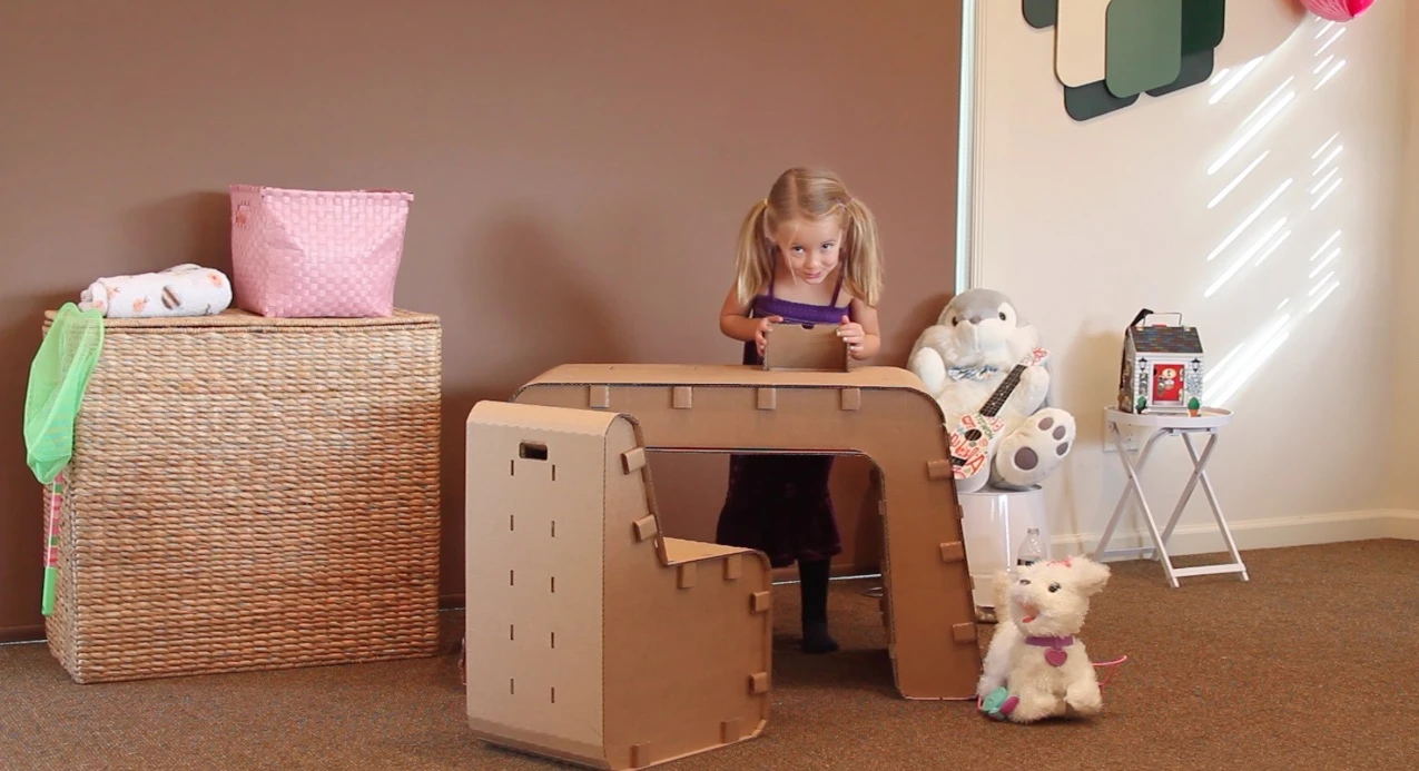 Once completed, Kids Imagination Furniture can be used as a normal desk and chair