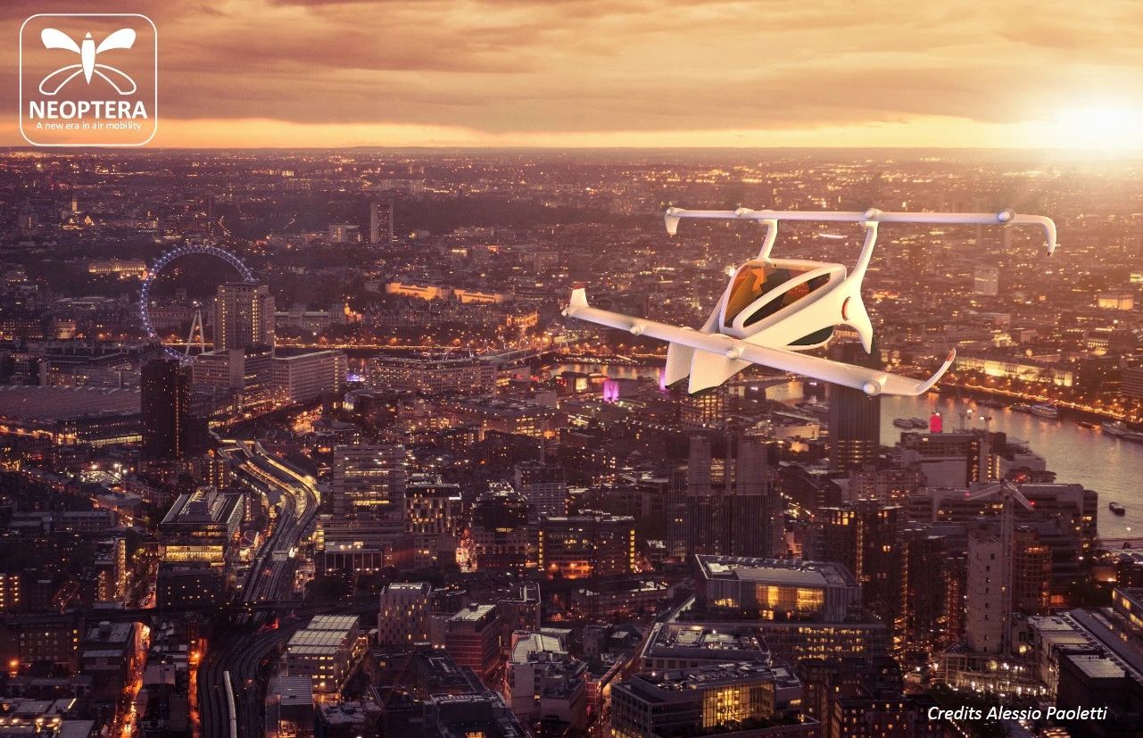 The Neoptera VTOL, in horizontal fixed-wing flight mode