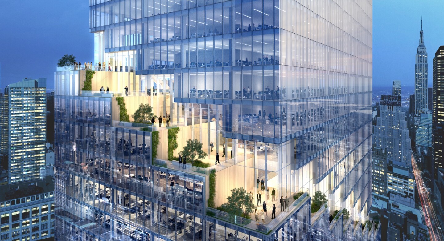 Impressively, each floor would open up onto a small garden terrace