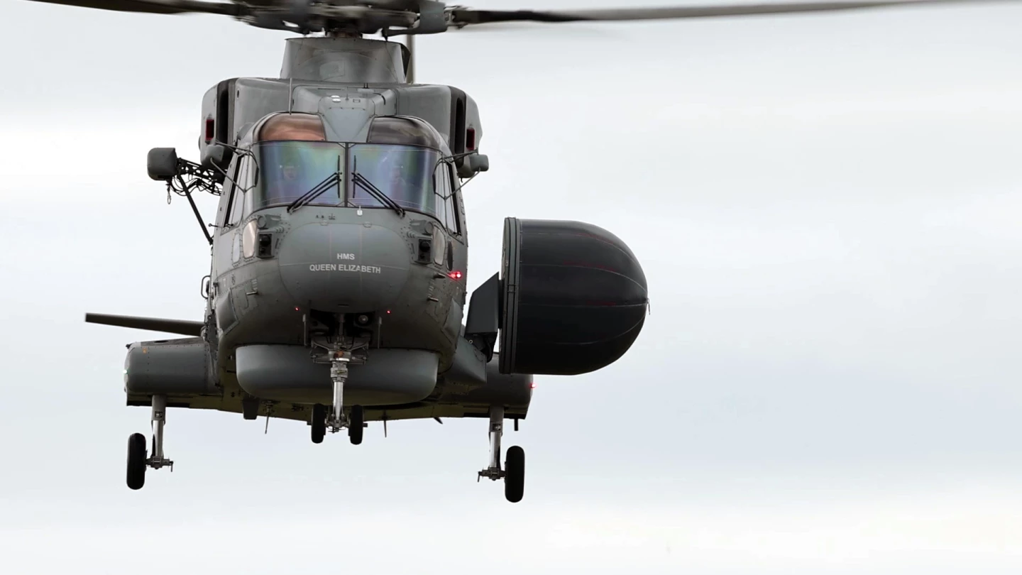 First flight of Crowsnest at Culdrose