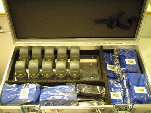The SPI Elite equipment packs neatly into a suitcase