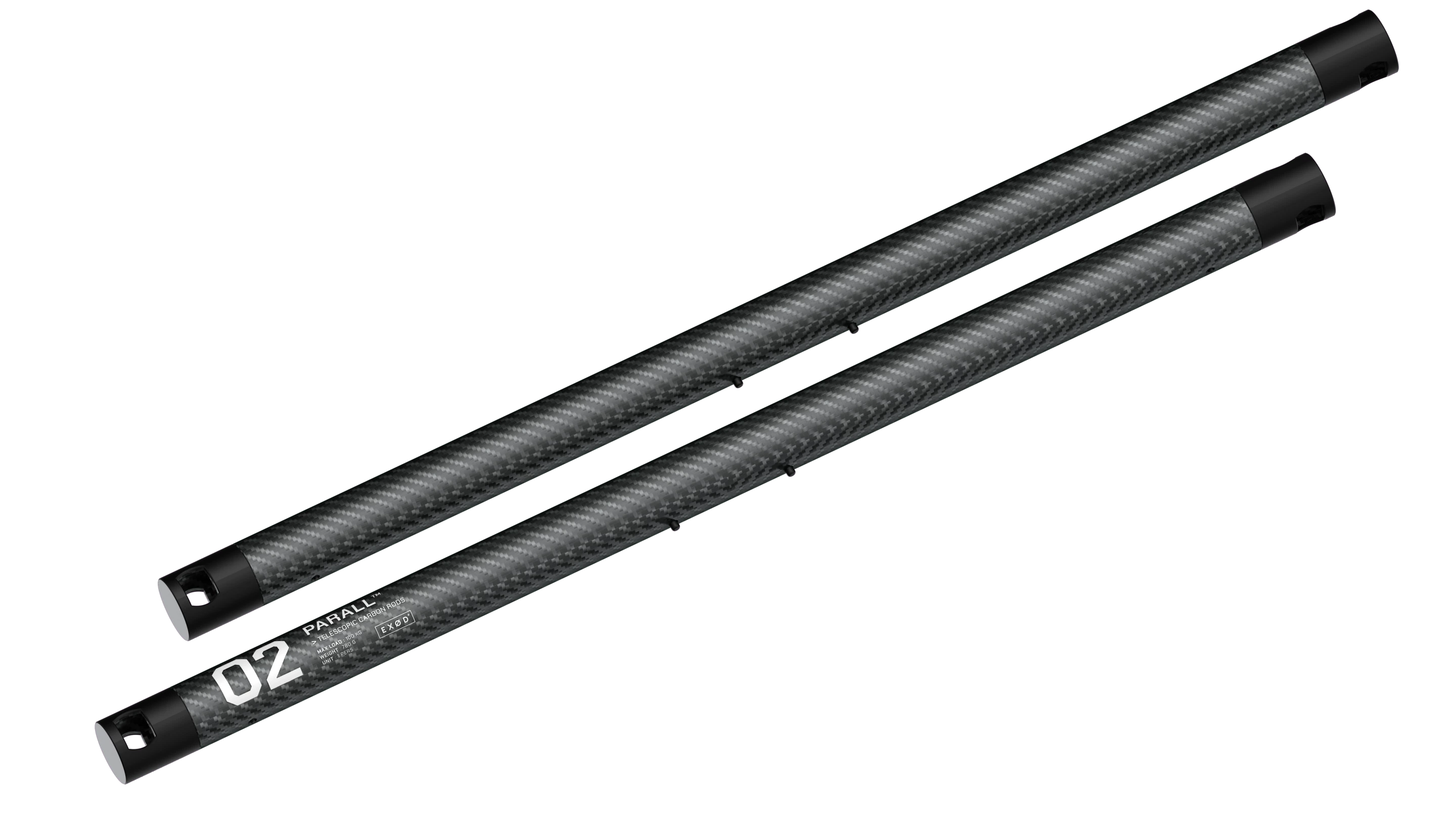 The carbon fiber stretcher poles create a flatter floor when hanging the Exod Monolith