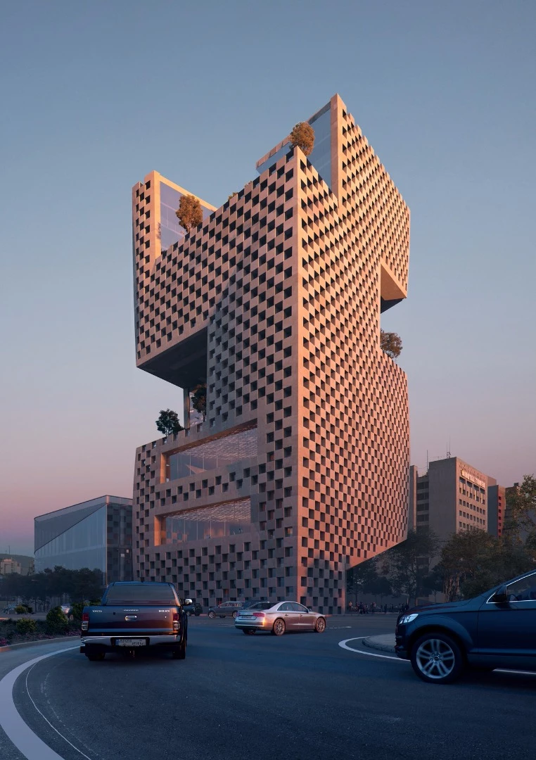 The limestone façade will vary in depth at different places around the building, with the aim of keeping the building cool during the day and warm at night
