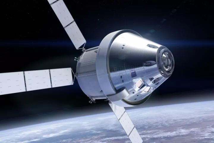 Artist's concept of the Orion capsule with the new coating