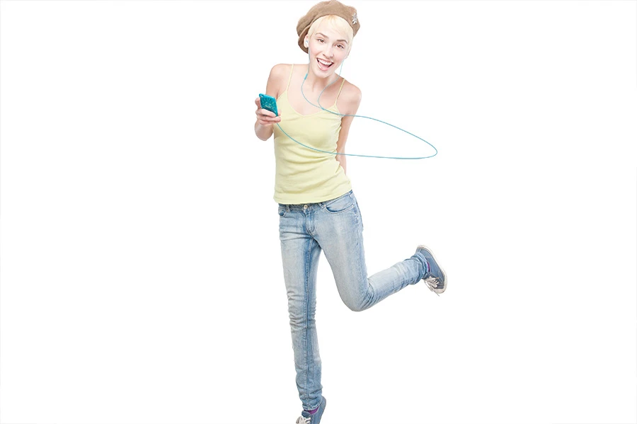iSkin's earTone earphones - and girl