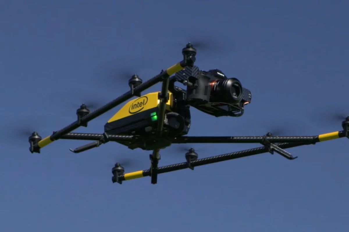 The Falcon 8+ can tote a camera in back in addition to its on board camera in front