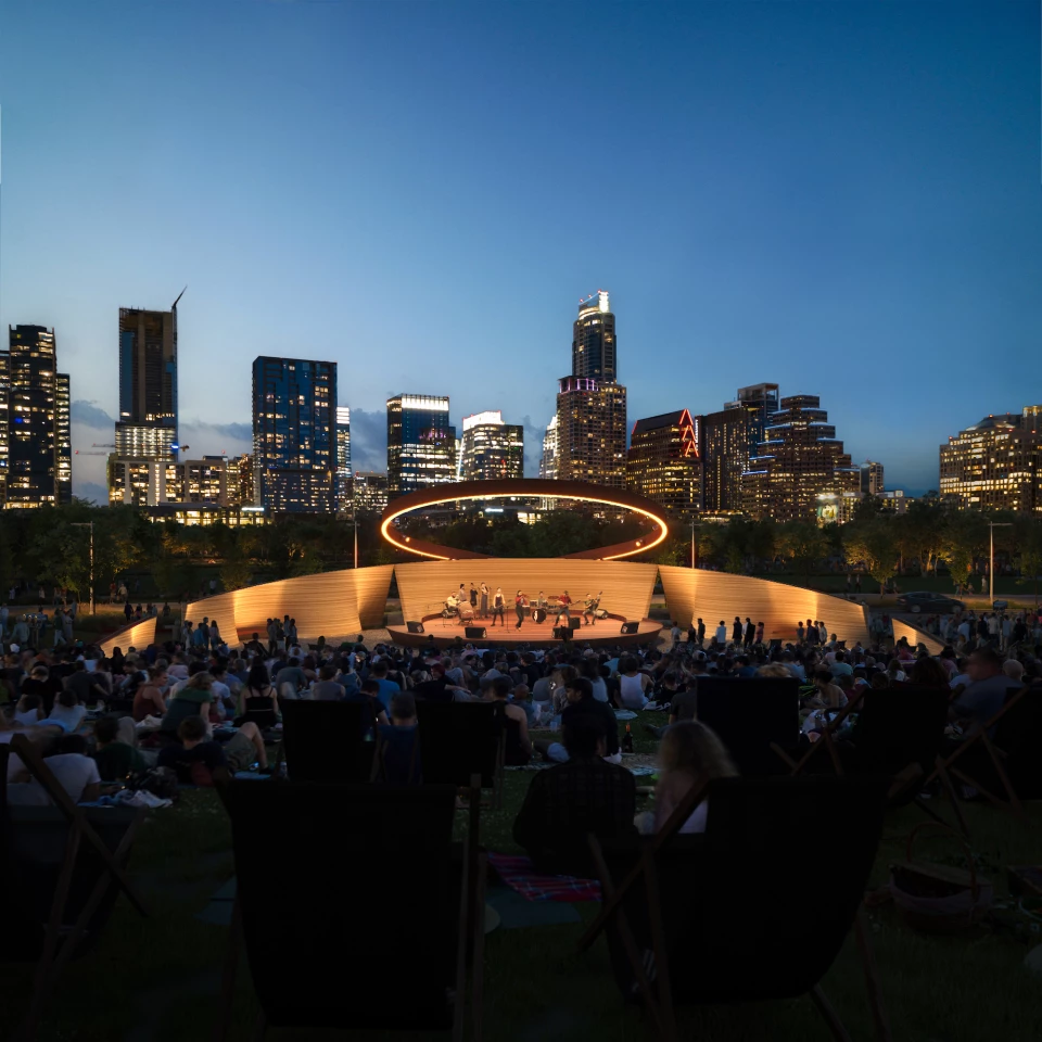 The Long Center for the Performing Arts pavilion will reflect the overall design of El Cosmico
