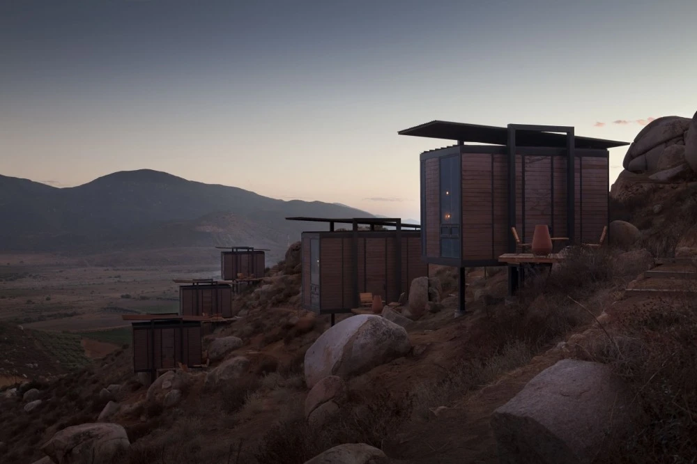 The "Eco-Lofts" at Hotel Endemico camouflage into the surrounding environment